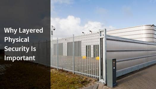 A secure industrial commercial building with layered physical security.